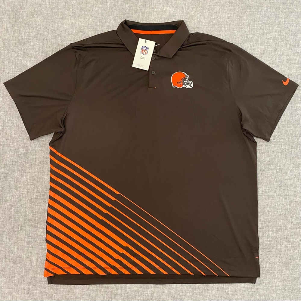 Nike Dri-Fit Mens 2XL Cleveland Browns Performance Polo New
